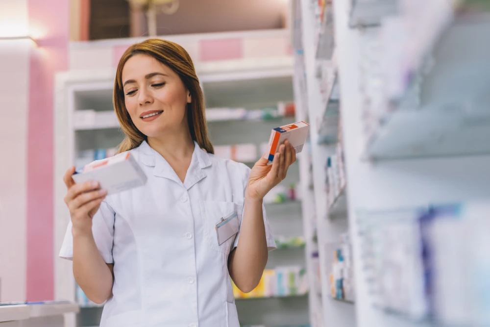 pharmacy tech picking prescriptions